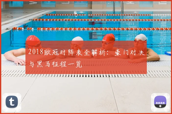 2018欧冠对阵表全解析：豪门对决与黑马征程一览